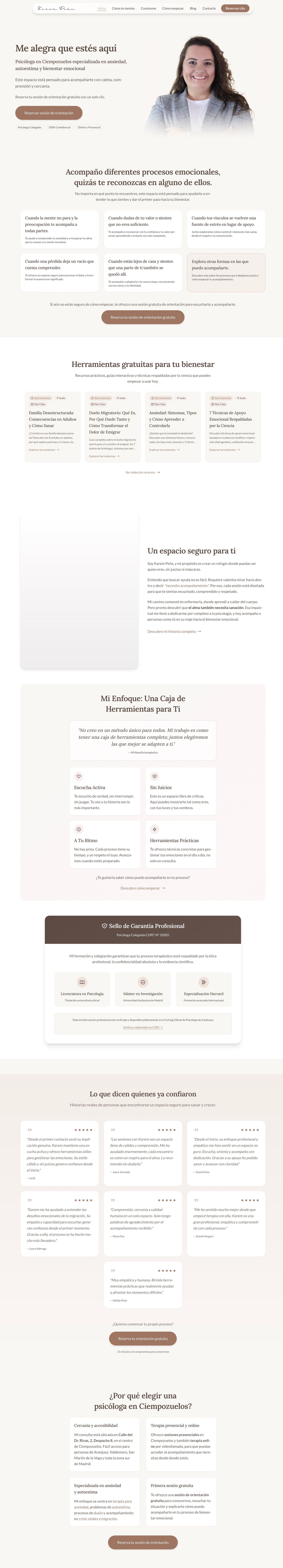 Web de Psicóloga Karem por MediBrand